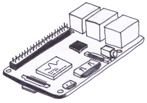 Artist Rendition of Raspberry Pi